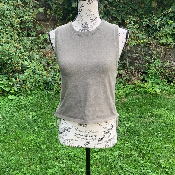 Olive Green sweater material with side tie detail - Picture 2 of 15